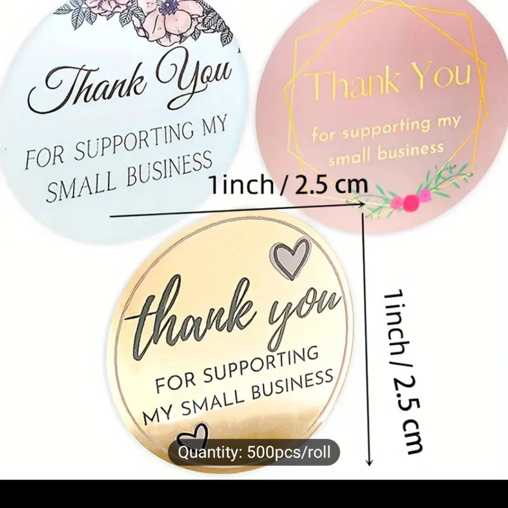 500 Piece Thank You Stickers 1 Inch